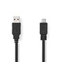 USB Cable | USB 2.0 | USB-A Male | USB Micro-B Male | 480 Mbps | Nickel Plated | 2.00 m | Round | PVC | Black | Box CCGB60500BK20 5412810288908