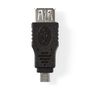 USB Micro-B Adapter | USB 2.0 | USB Micro-B Male | USB-A Female | 480 Mbps | Nickel Plated | PVC | Black | Blister CCGB60901BK