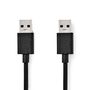 USB Cable | USB 3.2 Gen 1 | USB-A Male | USB-A Male | 5 Gbps | Nickel Plated | 2.00 m | Round | PVC | Black | Box CCGB61000BK20 5412810428427