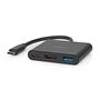 USB Multi-Port Adapter | 3-in-1 | USB 3.2 Gen 1 | USB-C™ Male | HDMI™ Output / USB-A Female / USB-C™ Female | 5 Gbps | 0.10 m | Round | Nickel Plated | PVC | Black | Box CCGB64770BK01 5412810415984