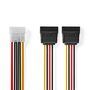 Internal Power cable | Molex Male | 2x SATA 15-Pin Female | Gold Plated | 0.15 m | Round | PVC | Multi Colour | Box CCGB73520VA015 5412810422333