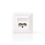 Network Wall Box | In-Wall | 2 port(s) | CAT5e | Straight | Female | Gold Plated | ABS | White | Box CCGB89150IV
