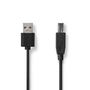 USB Cable | USB 2.0 | USB-A Male | USB-B Male | 480 Mbps | Nickel Plated | 3.00 m | Round | PVC | Black | Label CCGL60101BK30 5412810428038