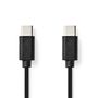USB Cable | USB 2.0 | USB-C™ Male | USB-C™ Male | 60 W | 480 Mbps | Nickel Plated | 1.00 m | Round | PVC | Black | Label CCGL60700BK10 5412810421732