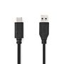 USB Cable | USB 3.2 Gen 2 | USB-A Male | USB-C™ Male | 60 W | 10 Gbps | Nickel Plated | 1.00 m | Round | PVC | Black | Label CCGL61650BK10 5412810422005