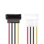 Internal Power cable | Molex Male | SATA 15-Pin Female | Gold Plated | 0.15 m | Round | PVC | Multi Colour | Envelope CCGP73505VA015 5412810279821