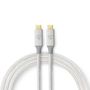 USB Cable | USB 3.2 Gen 2x2 | USB-C™ Male | USB-C™ Male | 100 W | 4K@60Hz | 20 Gbps | Gold Plated | 2.00 m | Round | Braided / Nylon | Silver | Cover Window Box CCTB64020AL20