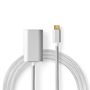 USB-C™ Adapter | USB 3.2 Gen 1 | USB-C™ Male | HDMI™ Output | 4K@60Hz | Power delivery | 2.00 m | Round | Gold Plated | Braided / Nylon | Silver | Cover Window Box CCTB64680AL20