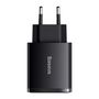 Sieninis įkroviklis 30W 2xUSB + USB-C QC3.0 PD3.0, juodas CCXJ-E01 6953156207295