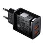 Sieninis įkroviklis 30W 2xUSB + USB-C QC3.0 PD3.0, juodas CCXJ-E01 6953156207295