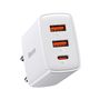 Wall Quick Charger 30W 2xUSB + USB-C QC3.0 PD3.0, White CCXJ-E02 6953156207301