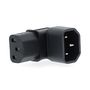 Extension Plug | IEC-320-C13 | IEC-320-C14 | Angled 90° | Nickel Plated | PVC | Black | Box | 1 pcs CEGB1190BK