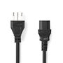 Power Cable | Italy Male | IEC-320-C13 | Straight | Straight | Nickel Plated | 2.00 m | Round | PVC | Black | Label CEGL11300BK20 5412810425327