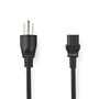 Power Cable | USA Male | IEC-320-C13 | Straight | Straight | Nickel Plated | 2.00 m | Round | PVC | Black | Label CEGL11500BK20 5412810425358