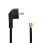 Power Cable | Plug with earth contact male | Open | Angled | Straight | Nickel Plated | 1.80 m | Round | Neoprene | Black | Label CEGL11918BK 5412810427659