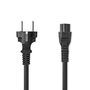 Power Cable | Plug with earth contact male | IEC-320-C5 | Straight | Straight | Nickel Plated | 3.00 m | Round | PVC | Black | Polybag CEGP10130BK30 5412810281572
