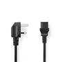Power Cable | UK Male | IEC-320-C13 | Angled | Straight | Nickel Plated | 3.00 m | Round | PVC | Black | Envelope CEGP11100BK30 5412810281671