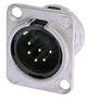 PLUG, XLR, PANEL, UNIFIED, 6POLE NC6MD-L-1