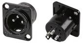 XLR CHASSIS PLUG 3 POLE BLACK METAL PSG08739