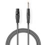 Unbalanced Audio Cable | XLR 3-Pin Female | 6.35 mm Male | Nickel Plated | 10.0 m | Round | PVC | Dark Grey | Gift Box COTG15120GY100 5412810295425