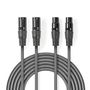 Balanced Audio Cable | 2x XLR 3-Pin Male | 2x XLR 3-Pin Female | Nickel Plated | 0.50 m | Round | PVC | Dark Grey | Carton Sleeve COTH15030GY05