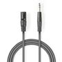 Balanced Audio Cable | XLR 3-Pin Male | 6.35 mm Male | Nickel Plated | 5.00 m | Round | PVC | Dark Grey | Carton Sleeve COTH15100GY50