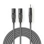 Balanced Audio Cable | 2x XLR 3-Pin Male | 3.5 mm Male | Nickel Plated | 1.50 m | Round | PVC | Dark Grey | Carton Sleeve COTH15310GY15 5412810295869