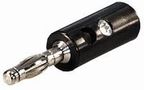 Kištukas bananinis 4 mm, 45 V, 2A, prisukamas varžtu, juodas CO/CX-BAN2-BL