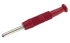 Kištukas bananinis 2 mm, 60V, 3A, lituoj. kontaktais, raudonas, HIRSCHMANN CO/CX-BAN-MR2MM