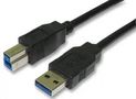 LEAD, USB3.0 A MALE-B MALE 1M BLACK USB3-801