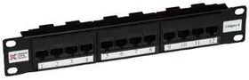 PATCH PANEL, 10IN, 12 WAY, CAT6 009-001-009-08