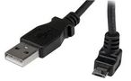 LEAD, USB A-UP ANGLE MICRO B, 2M BLACK USBAUB2MU