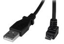 LEAD, USB A-DOWN ANGLE MICRO B, 2M BLACK USBAUB2MD