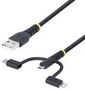 USB CBL, 2.0 A PLUG-LIGHT/MICRO B/C PLUG RLTCUB1MBK