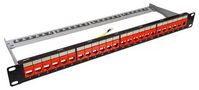 KEYSTONE PATCH PANEL, 1U, 24PORT, RED FFK24COLRD