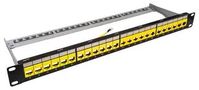 KEYSTONE PATCH PANEL, 1U, 24PORT, YELLOW FFK24COLYW