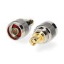 SMA Adapter | SMA Male | N Male | Gold Plated | 50 Ohm | Straight | Copper | Gold / Silver | 2 pcs | Box CSGB02970GD 5412810425655