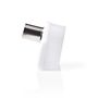 IEC (Coax) Connector | Angled | Female | Nickel Plated | 75 Ohm | Screw | Cable input diameter: 7.0 mm | Metal / PVC | White | 2 pcs | Polybag CSGP40921WT 5412810283507