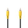 Composite Video Cable | RCA Male | RCA Male | Nickel Plated | 480p | 10.0 m | Round | PVC | Black | Label CVGL24100BK100 5412810426560