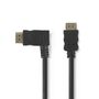 High Speed HDMI™ Cable with Ethernet | Left Hooked HDMI™ Connector | HDMI™ Connector | 4K@30Hz | 10.2 Gbps | 1.50 m | Round | PVC | Black | Envelope CVGP34250BK15 5412810264650