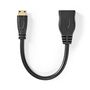 High Speed HDMI™ Cable with Ethernet | HDMI™ Mini Connector | HDMI™ Output | 4K@30Hz | 10.2 Gbps | 0.20 m | Round | PVC | Black | Envelope CVGP34590BK02 5412810269709