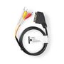 Кабель SCART 21pin SCART plug to 1 phono plug (video) & 2 phono plug (audio) с переключателем IN/OUT 2m CVGT31130BK20 5412810325474