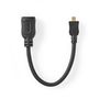 High Speed HDMI™ Cable with Ethernet | HDMI™ Micro Connector | HDMI™ Output | 4K@30Hz | 10.2 Gbps | 0.20 m | Round | ABS / PVC | Black | Tag CVGT34790BK02 5412810325542