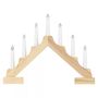 Christmas decoration "CANDLES" 2xAA, 29cm, 7 x LED, warm white, wooden, timer, EMOS DCAW11 8592920098417