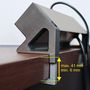 Ilgiklis montuojamas ant plokštės krašto DESKBOX, 3x Schuko, 1x USB A, 1x USB-C su 1.8m ilgio laidu Design Light DESKBOX-SD-3DE-UAC-0