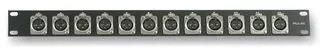 RACK PANEL, LOADED, 12 XLR SOCKET PLS00023