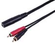 LEAD, 6.35 ST JACK SOCKET - 2X RCA, 0.3M PLS00932