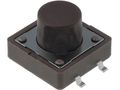 Mygtukas OFF-(ON), nefiks. 4k. 0.05A/12VDC SPST-NO 12x12mm SMD tipo H-8.5mm DTSM-25N-V-B