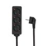 Extension Socket | Type F (CEE 7/7) | 3-Way | 1.50 m | 3680 W | 16 A | Kind of grounding: Side Contacts | 230 V AC 50/60 Hz | Socket angle: 45 ° | H05VV-F 3G1.5mm² | Black ESOC315F1BK 5412810465828