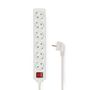 Extension Socket | Type F (CEE 7/7) | 6-Way | 5.00 m | 3680 W | 16 A | Kind of grounding: Side Contacts | 230 V AC 50/60 Hz | Socket angle: 45 ° | H05VV-F 3G1.5mm² | On/Off switch | White ESOC650F2WT 5412810466078